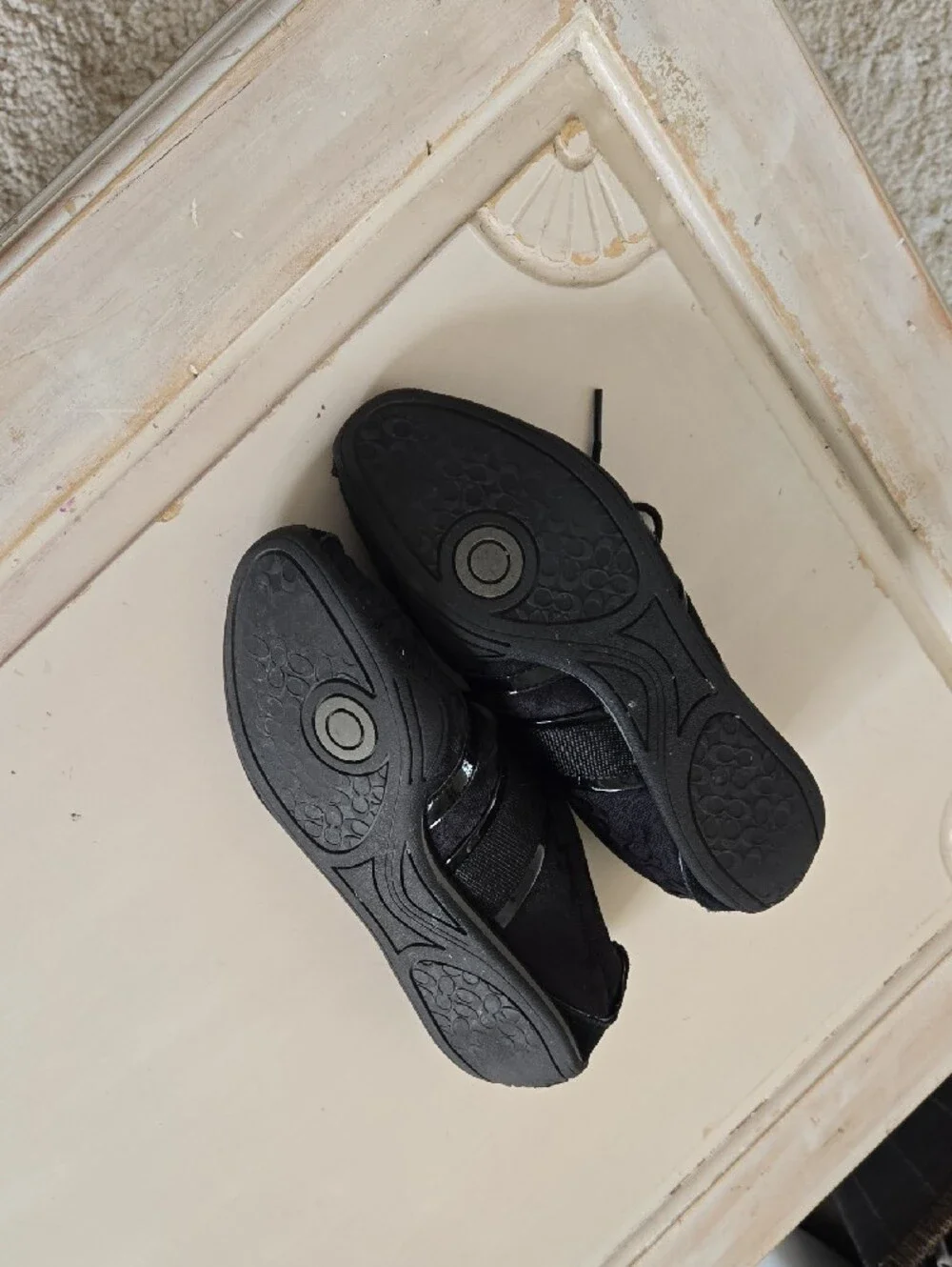 Coach Black Women's Low-Top Lace-Up Sneakers with Signature Jacquard